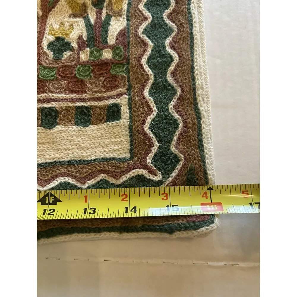 Handmade Greek Traditional Scene Embroidered‎ 16” Pillow Cover Naiko Enitiko